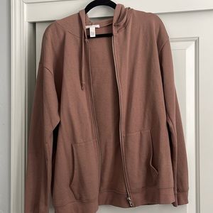 Brown zip up jacket with pockets